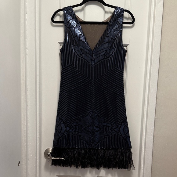 BCBGMaxAzria Midnight Blue Sequin Mini Dress - Picture 3 of 5